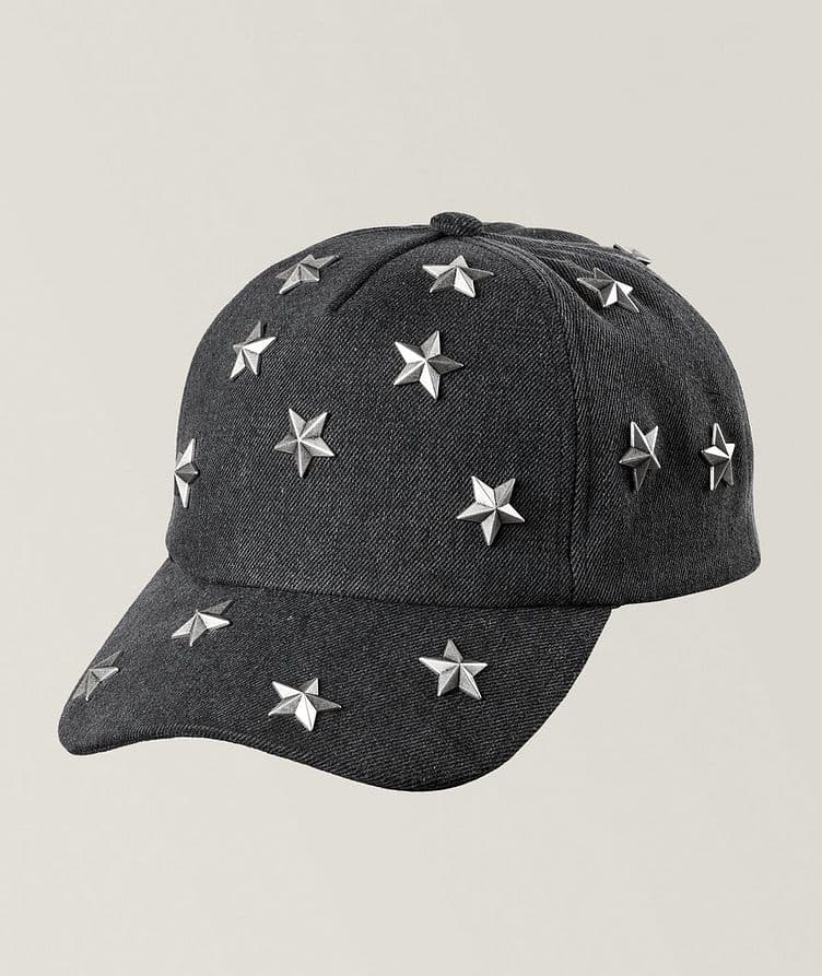 Casquette sport en denim avec étoiles métalliques image 0