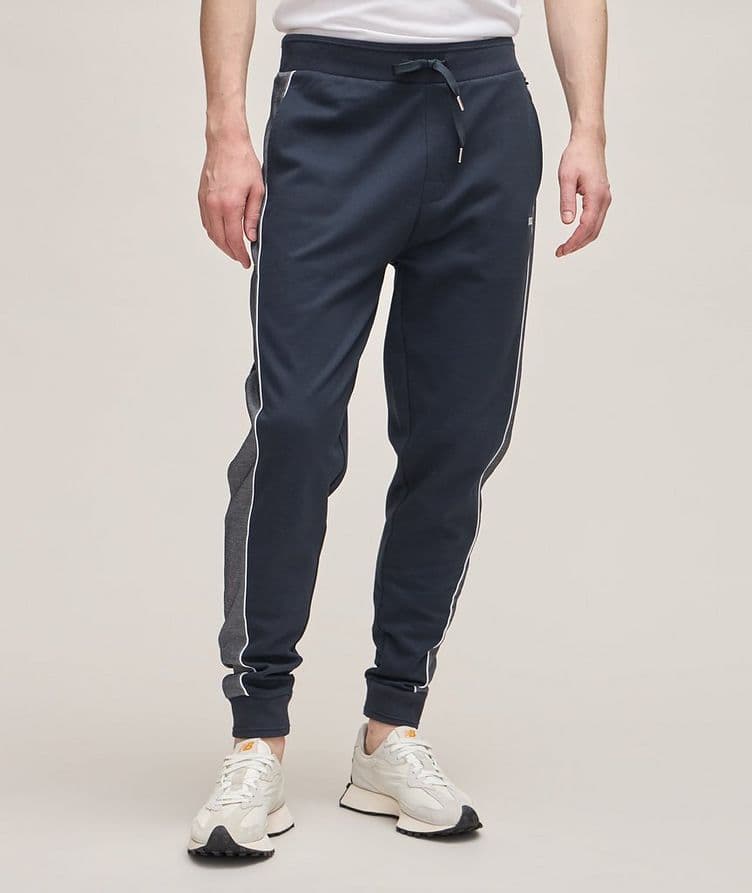 Contrast Panel Cotton-Blend Trackpants image 1