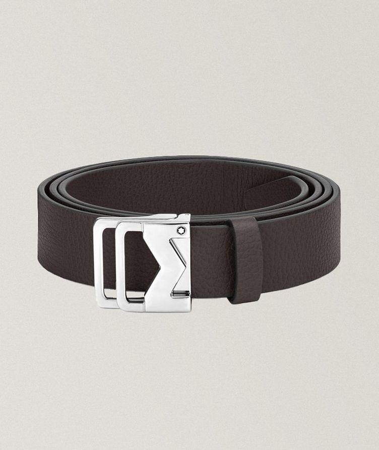 Ceinture en cuir grenu à boucle en M image 0