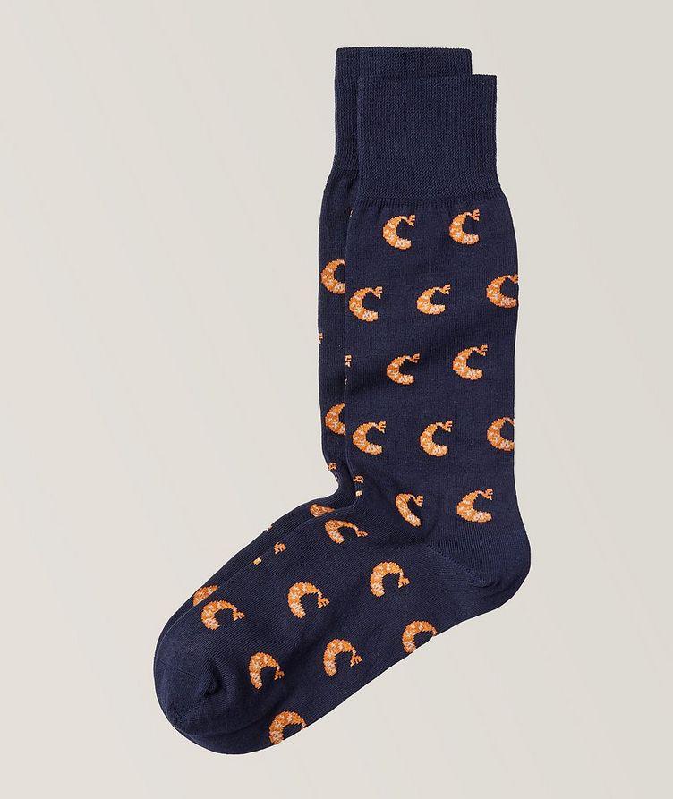 Chaussettes en mélange de coton à motif de crevettes image 0