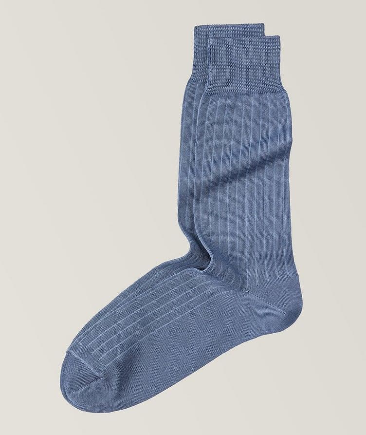 Shadow Ribbed Cotton-Polyamide Dress Socks  image 0