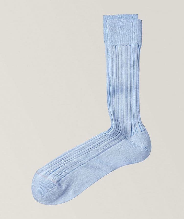 Signature Ribbed Cotton-Blend Socks  image 0