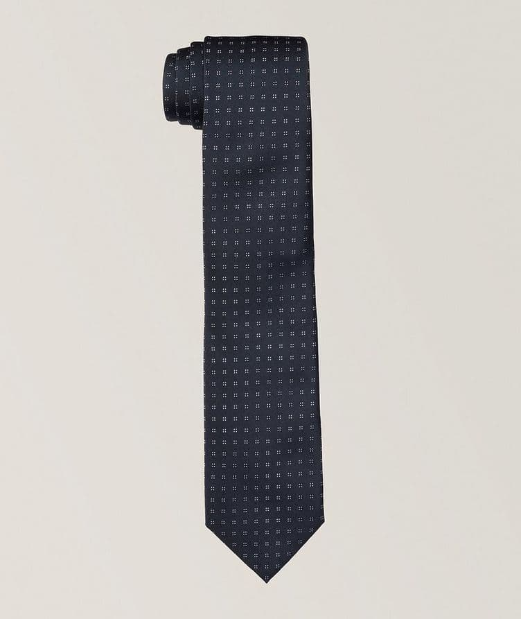 Micro Diamond Neat Pattern Silk Tie  image 0