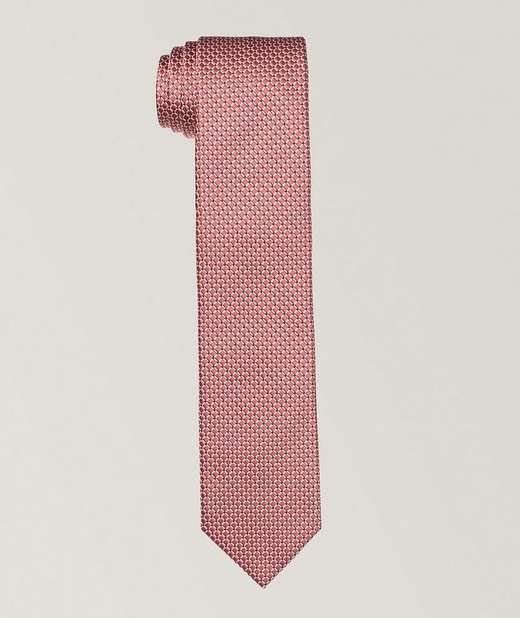 Checked Silk & Cotton Tie  image 0