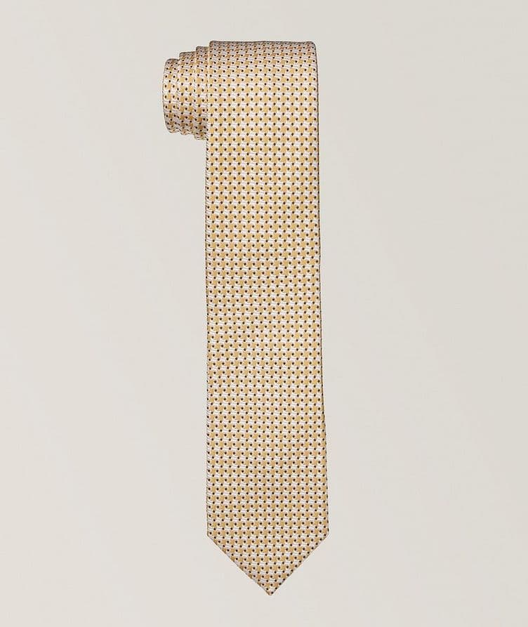 Geometric Spiral Silk & Cotton Tie  image 0