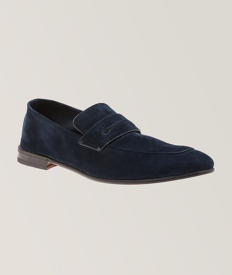 L'Asola Unconstructed Suede Penny Loafer image 0