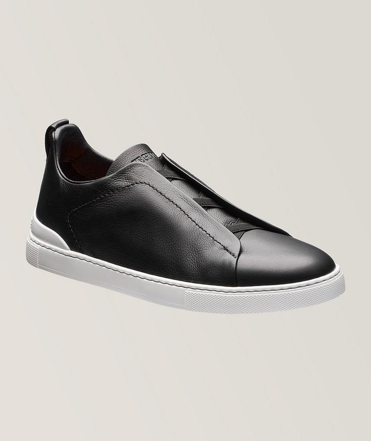 Zegna Triple Stitch Secondskin Leather Sneakers