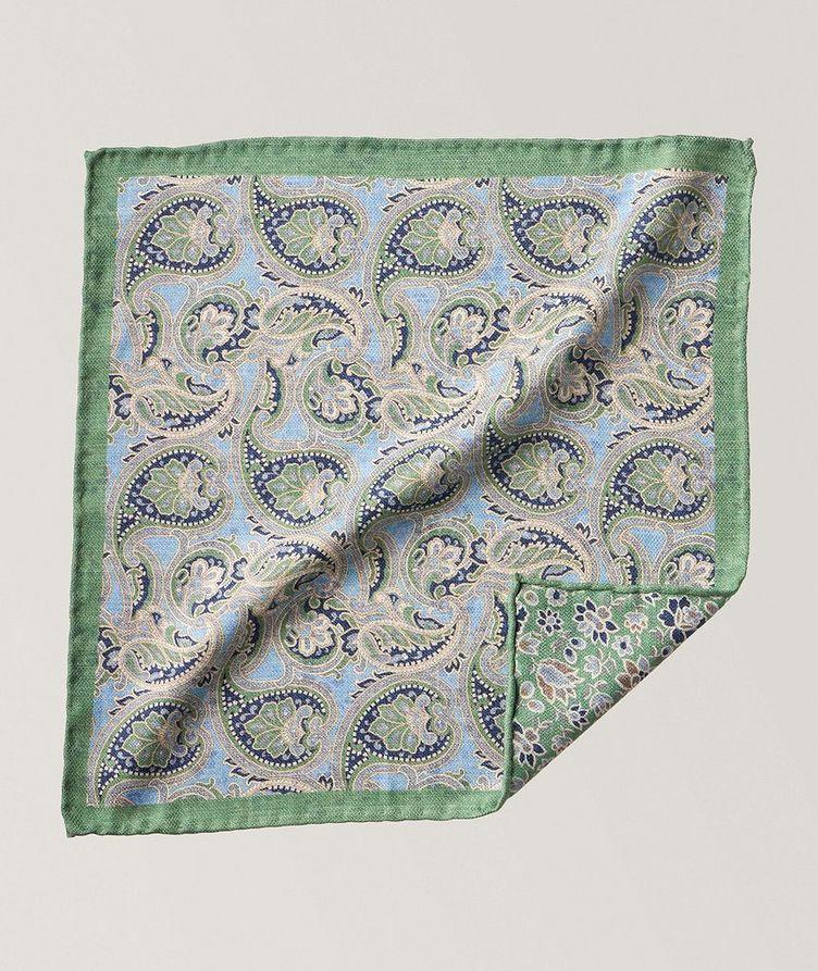 Reversible Paisley-Floral Silk Pocket Square image 0