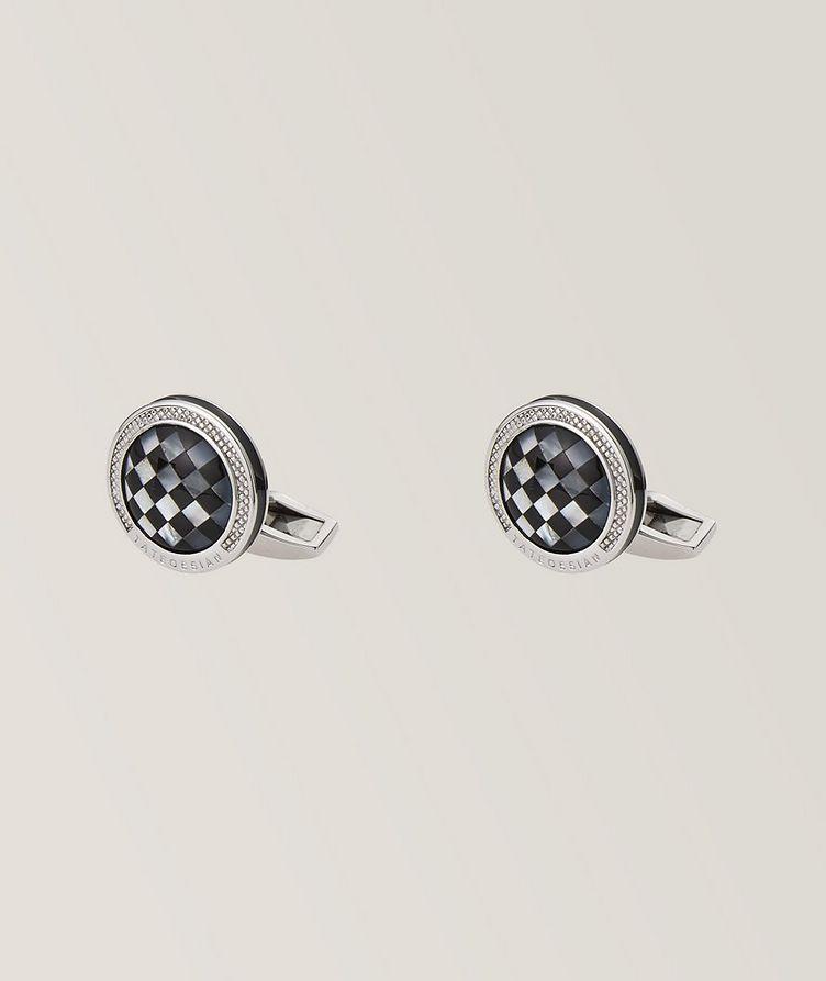 Mother Pearl & Onyx Mosaic Stone Signature Cufflinks image 0