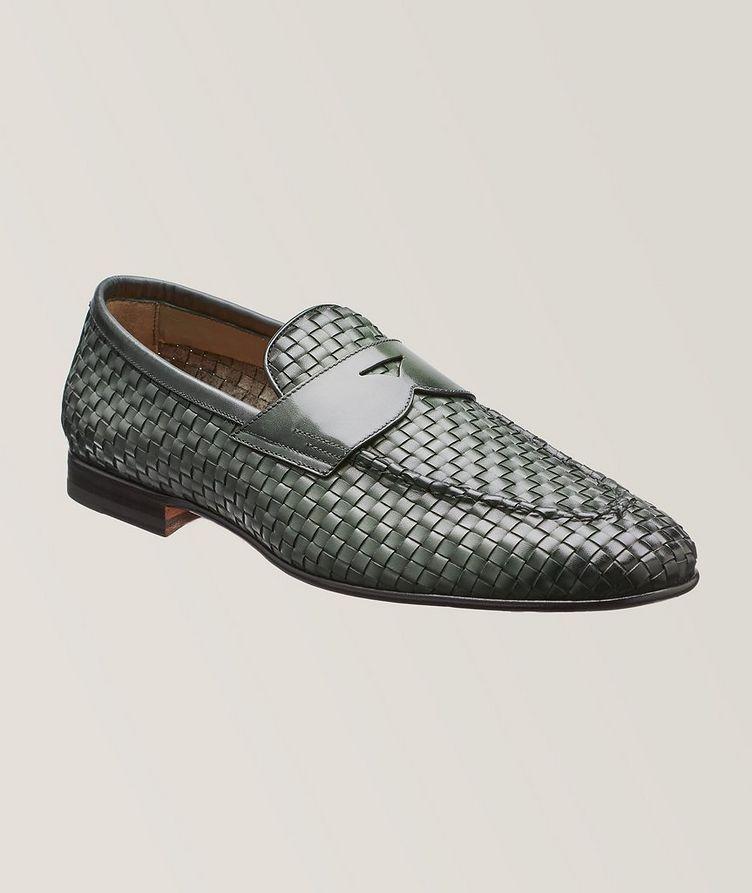 Carlos Woven Leather Penny Loafers image 0