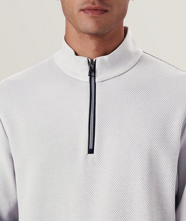 Solid Quarter Zip Cotton Pullover image 1