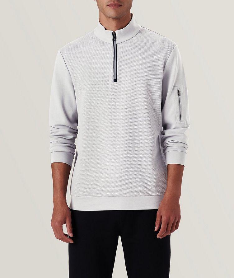 Solid Quarter Zip Cotton Pullover image 2