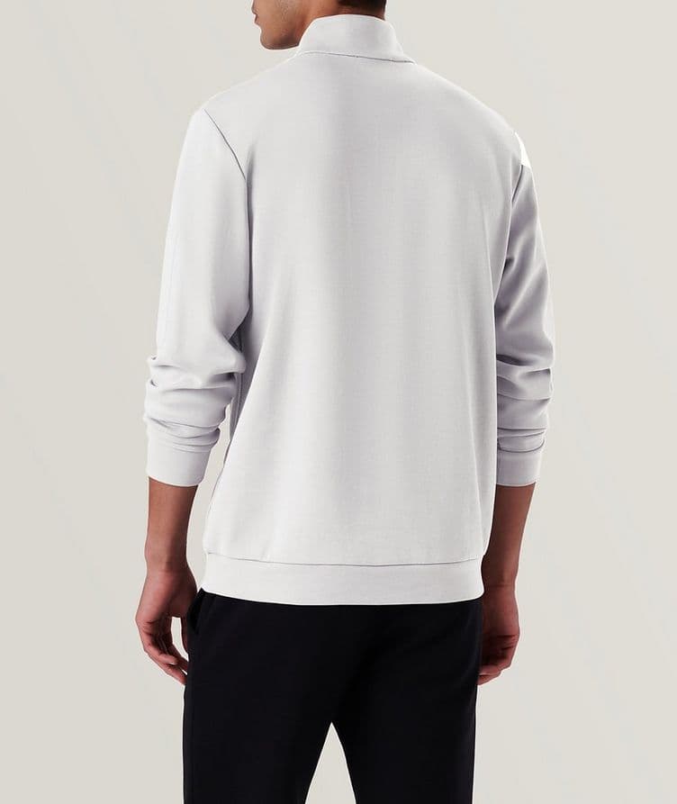 Solid Quarter Zip Cotton Pullover image 4