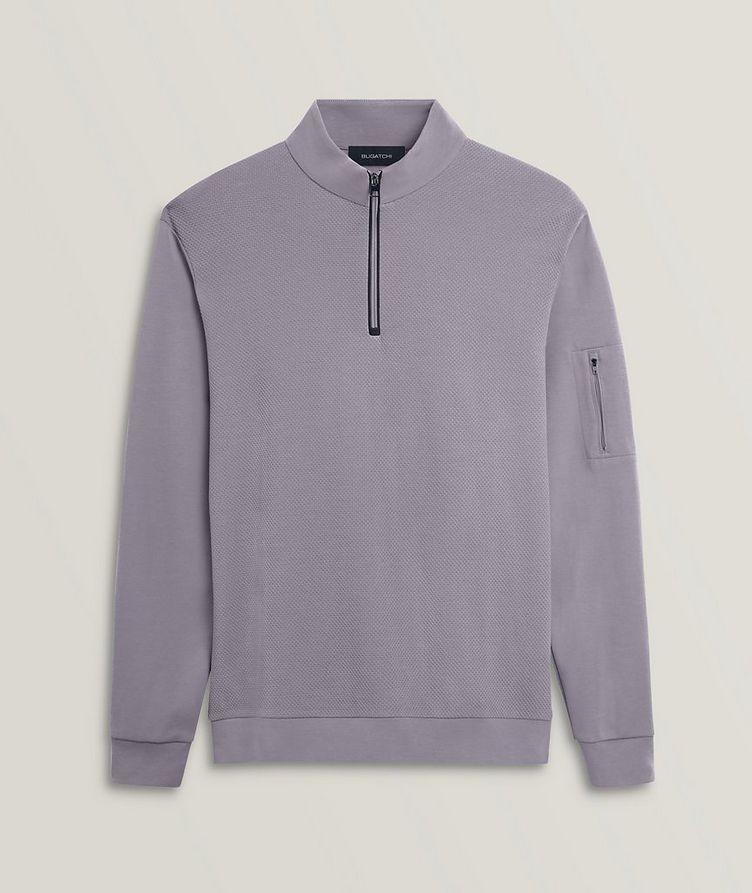 Solid Quarter Zip Cotton Pullover image 0