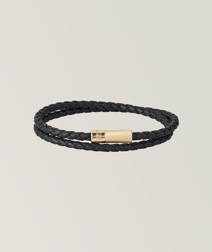 Tateossian Bracelet en cuir à deux rangs