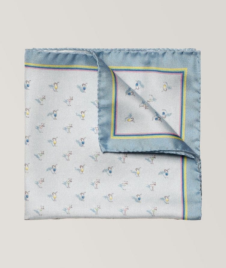 Cocktail Print Silk Pocket Square image 0