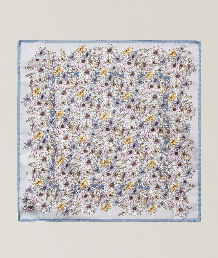 Floral Tussah Silk Pocket Square  image 1