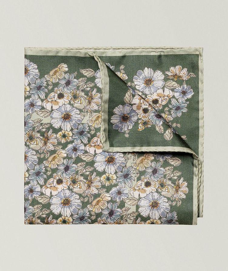 Floral Tussah Silk Pocket Square image 0