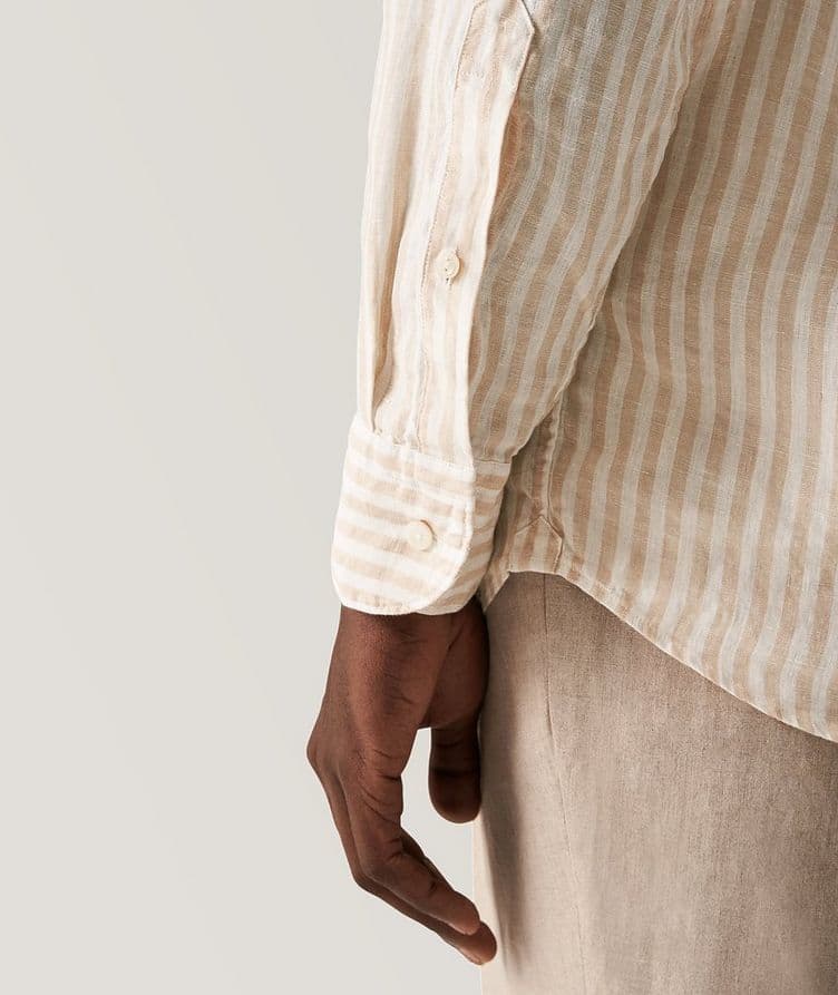 Striped Linen Sport Shirt  image 4