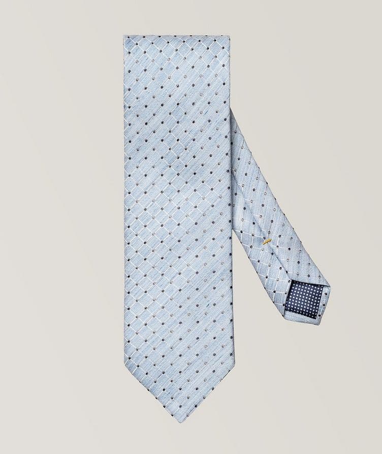 Checked Silk Linen Tie image 0