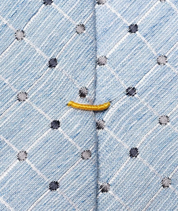 Checked Silk Linen Tie image 1