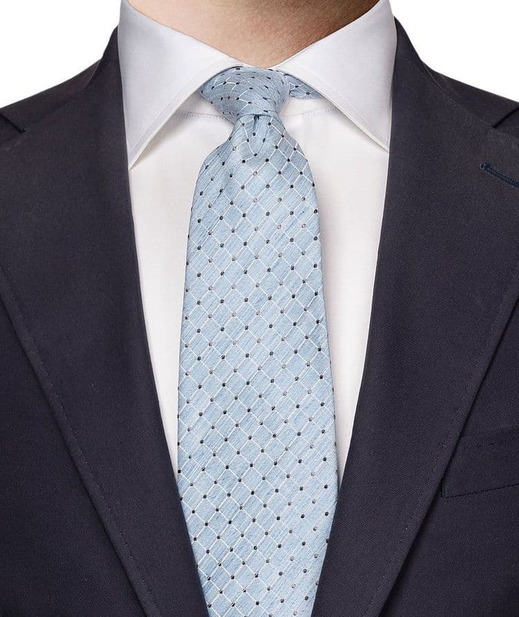 Checked Silk Linen Tie image 2