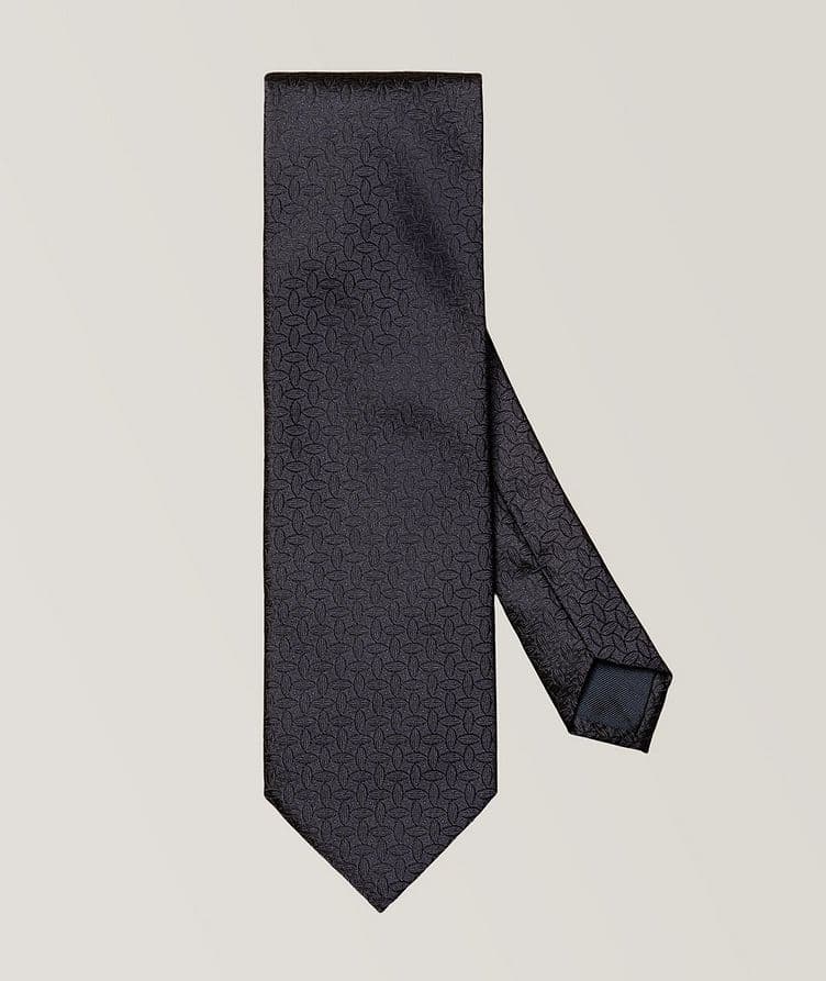 Geometric Woven Silk Tie  image 0