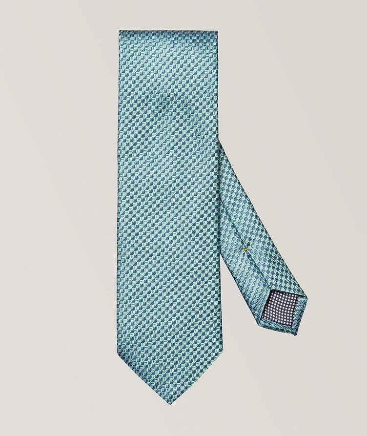 Geometric Woven Silk Tie  image 0