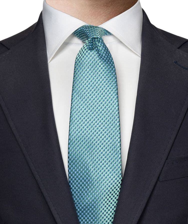 Geometric Woven Silk Tie  image 2