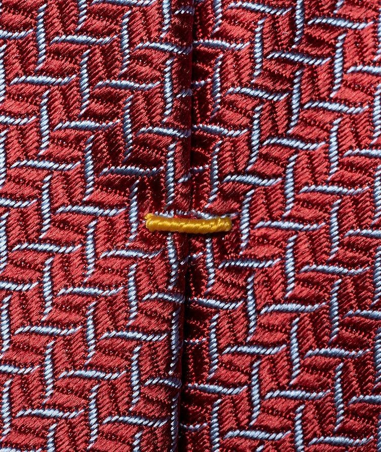 Geometric Woven Silk Tie  image 1