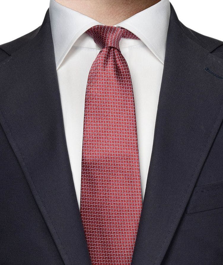 Geometric Woven Silk Tie  image 2