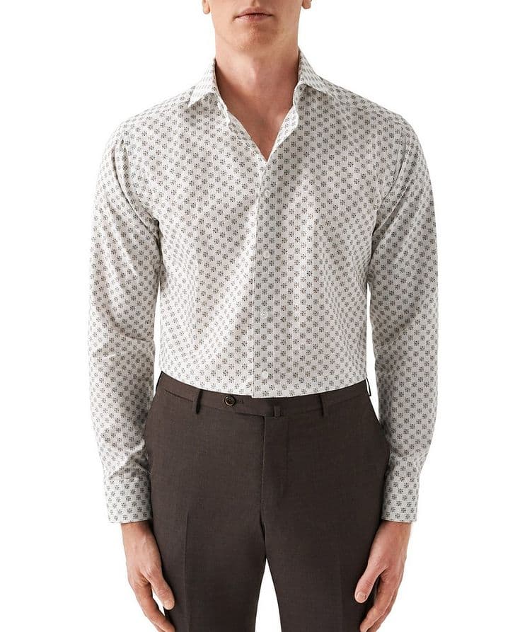 Slim Fit Geometric Cotton Linen Elevated Shirt image 5