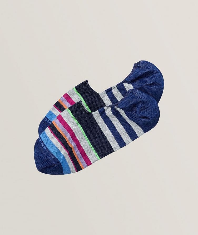 Rainbow Striped Cotton-Blend No-Show Socks  image 0