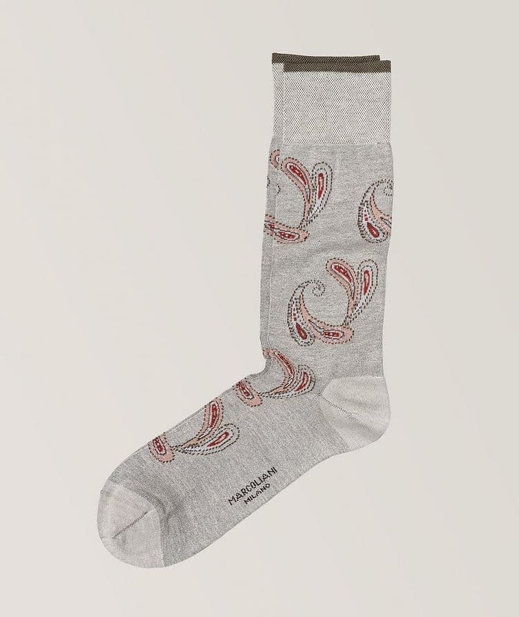 Chaussettes en mélange de coton à motif paisley image 0