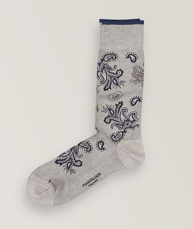 Jali Paisley Cotton Blend Crew Socks image 0