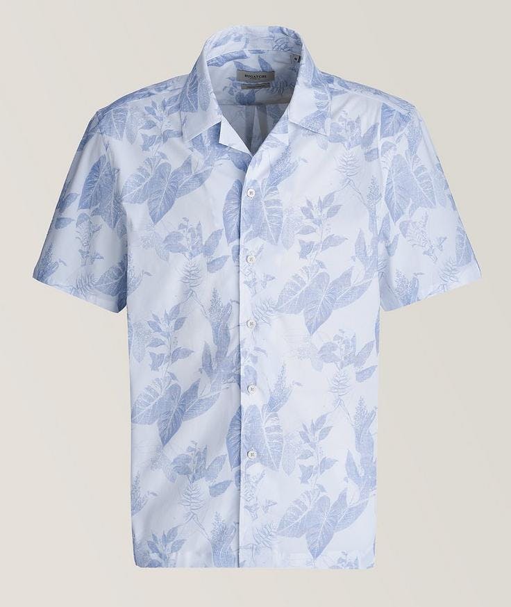 Bugatchi Botanical Cotton Camp Shirt 