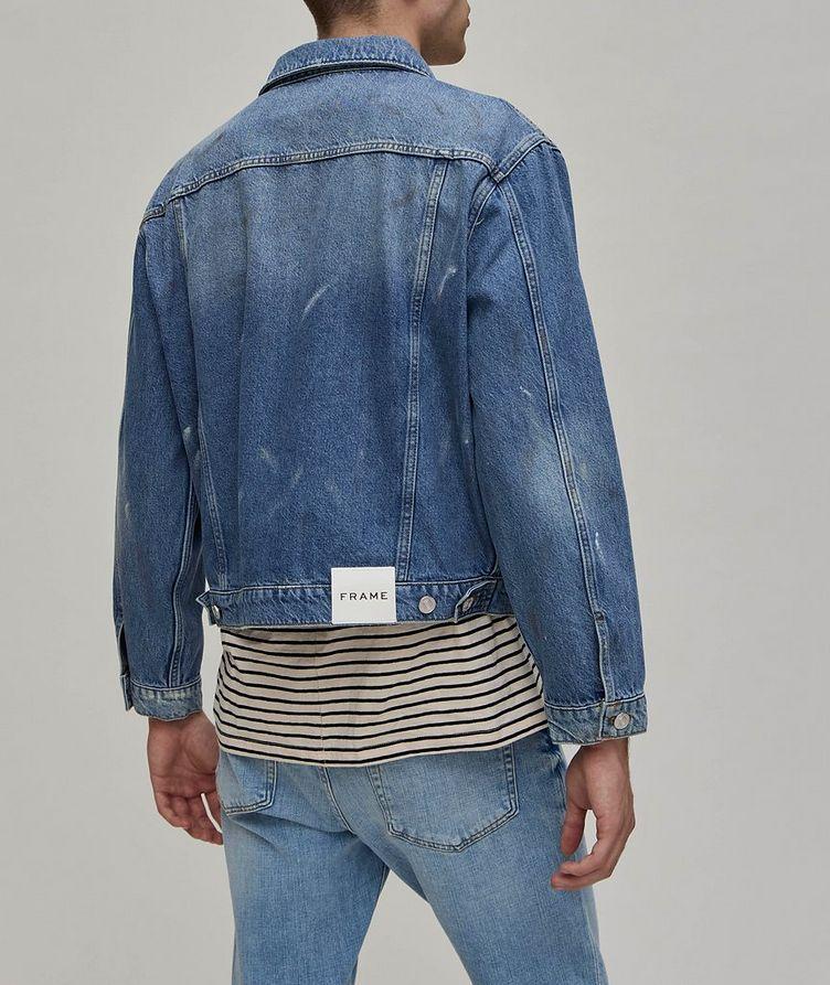 Flecked & Distressed Cotton Denim Jean Jacket image 2