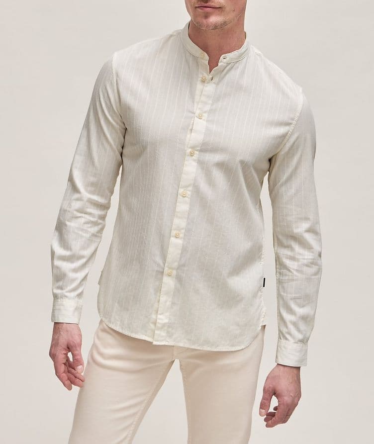 Chemise décontractée en coton à rayures tressées image 1