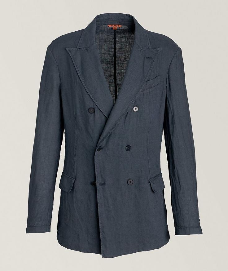 Barena Venezia Double-Breasted Linen Sport Jacket