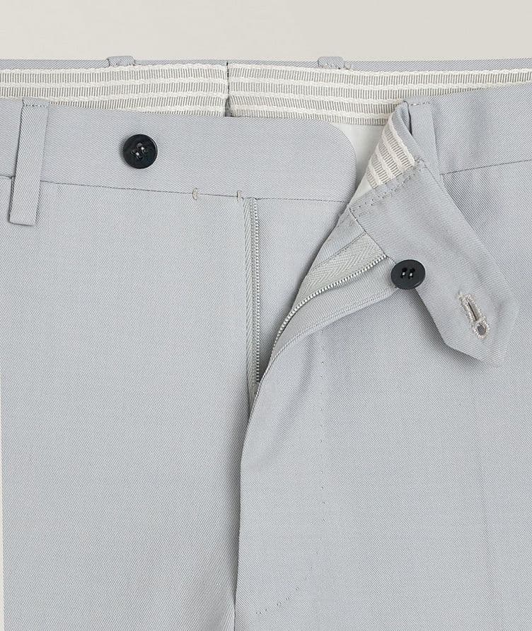 Mélange Washed Cotton Pleated Dress Pants image 1