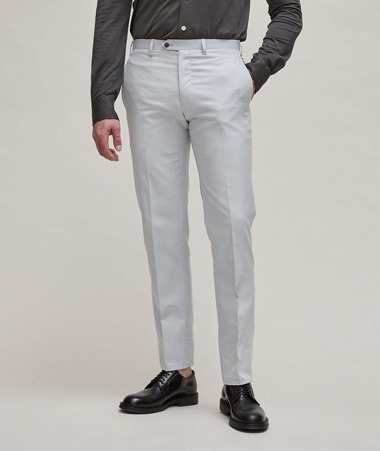 Mélange Washed Cotton Pleated Dress Pants image 2