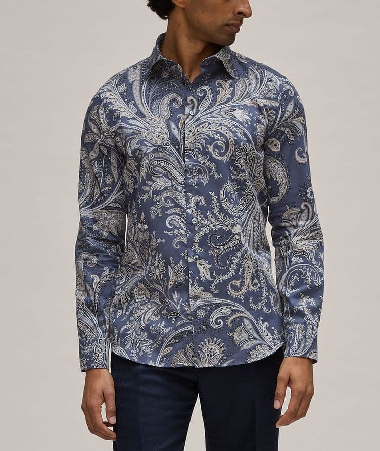 Chemise décontractée en coton à motif paisley image 1