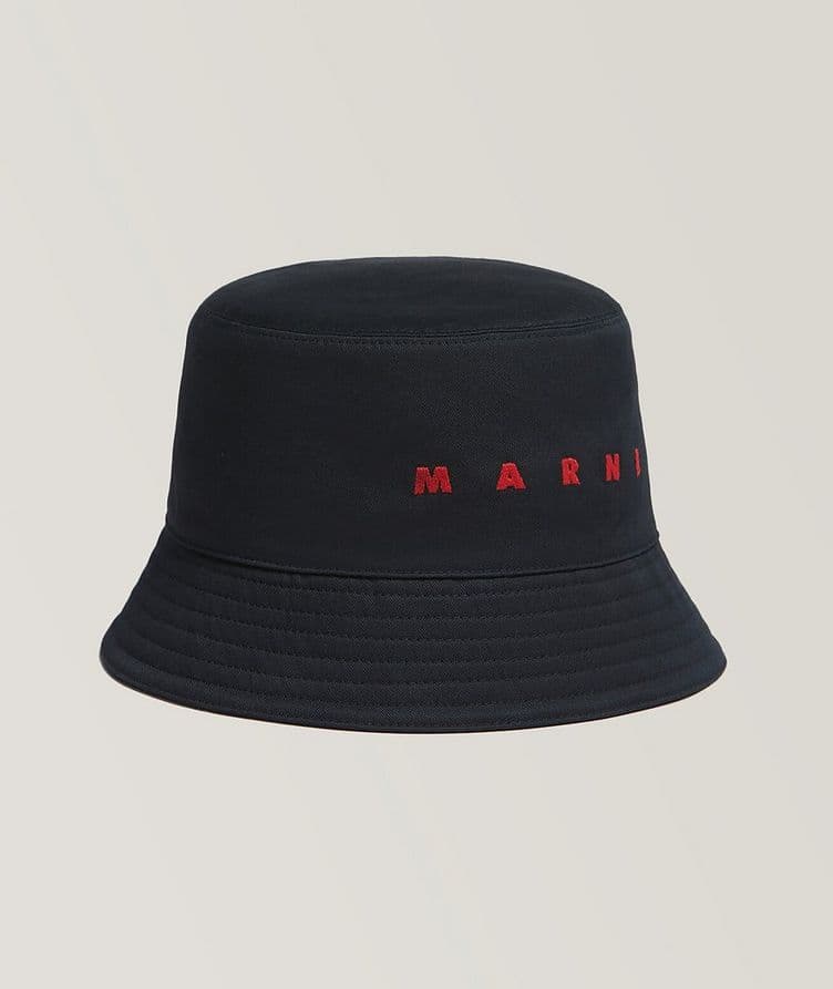 Embroidered Text Logo Bio Gabardine Bucket Hat  image 0