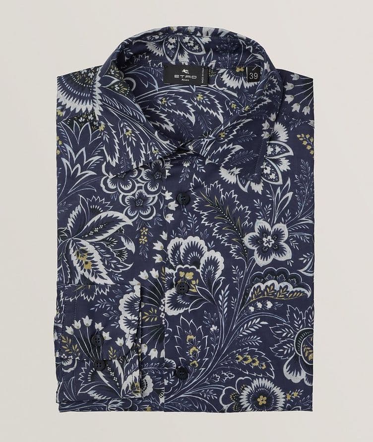 Dynamic Floral Cotton Sport Shirt  image 0