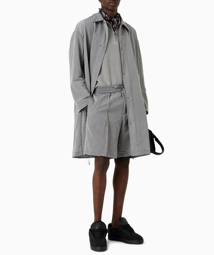 Seersucker Nylon Trench Coat  image 4