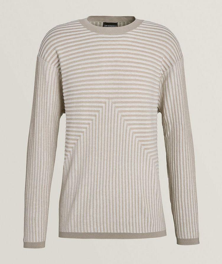 Pull en coton et en modal à motif linéaire image 0