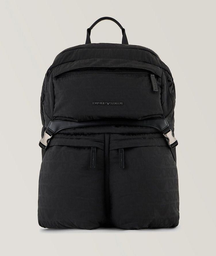 Tonal Allover Jacquard Logo Nylon Backpack image 0