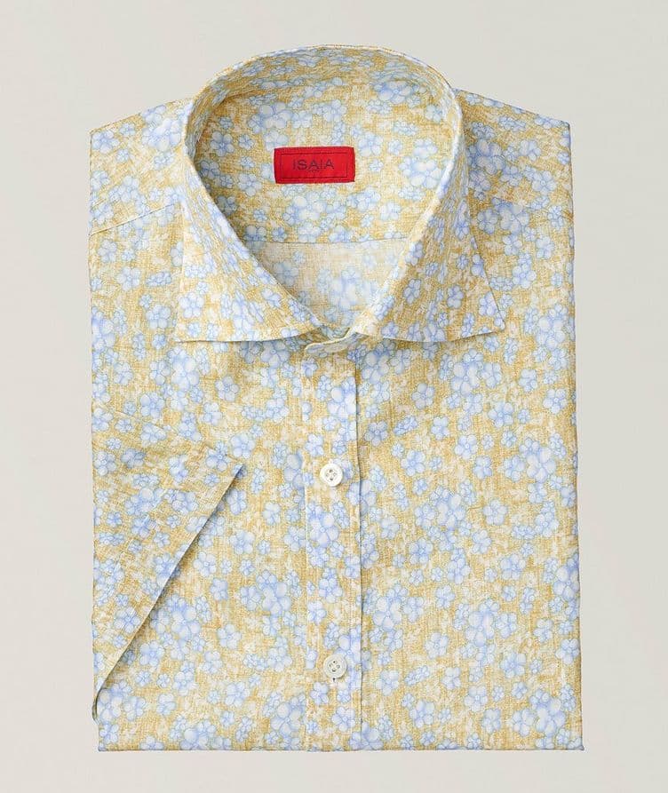 Chemise décontractée en lin à motif floral image 0