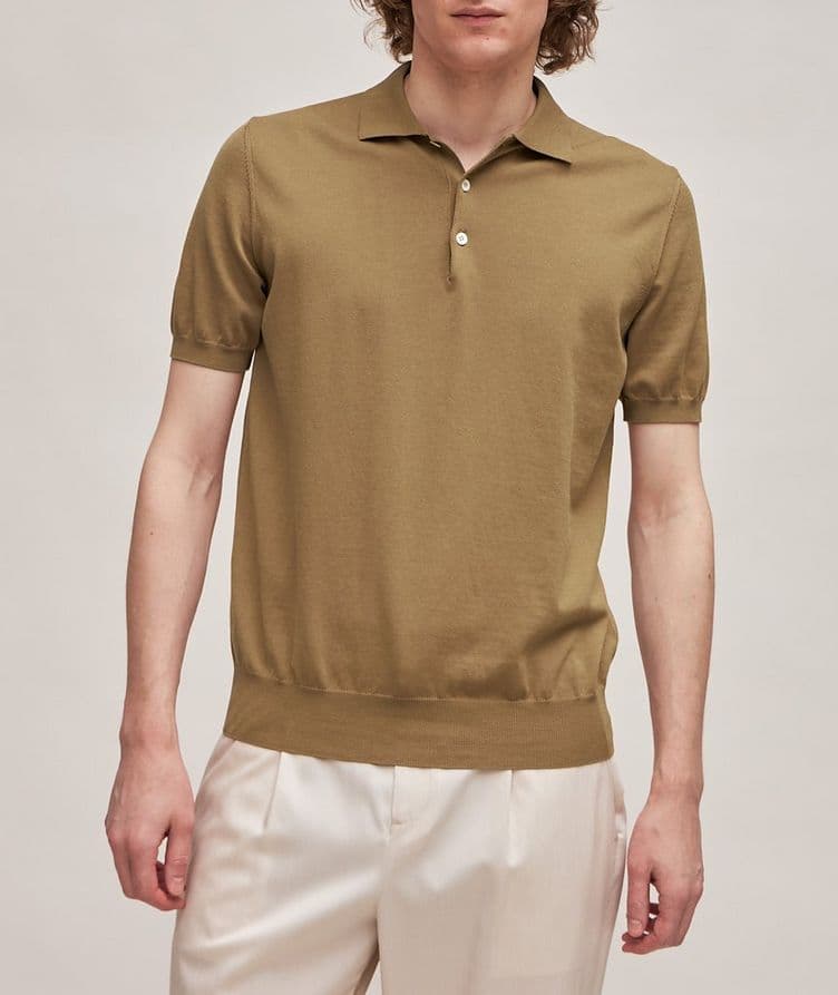 Solid Cotton Knit Polo image 1