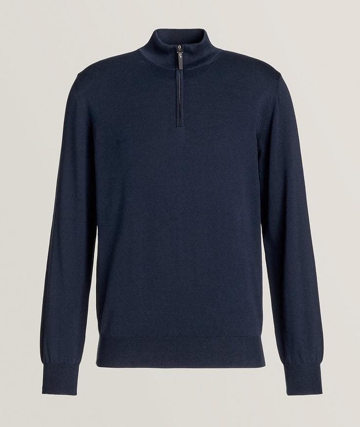 Canali Cotton Half-Zip Sweater